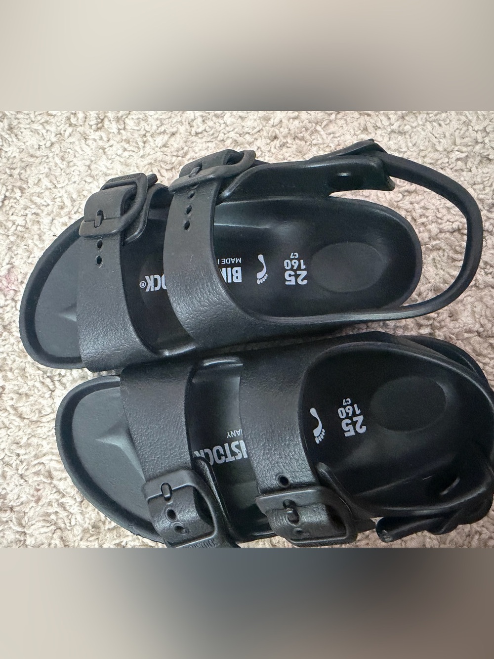 Birkenstock Kids Black Double-Buckle Slingback Sandals